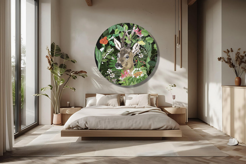 Muurcirkel "Ree in het wild"
