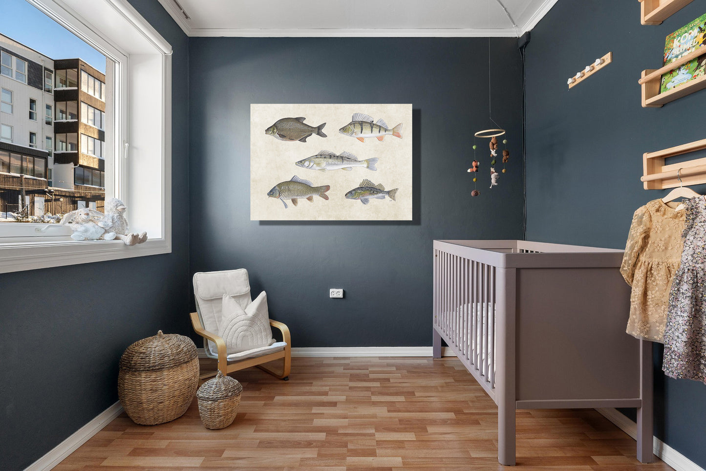 Wanddecoratie "Collage van zoetwatervissen"