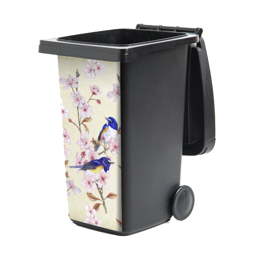 Containersticker "Japanse bluebird op Japanse kers"