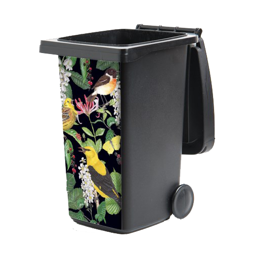 Containersticker "Kamperfoelie met vogels"