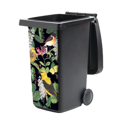 Containersticker "Kamperfoelie met vogels"