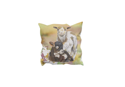 Kussen "Drents heideschaap, lammetjes"