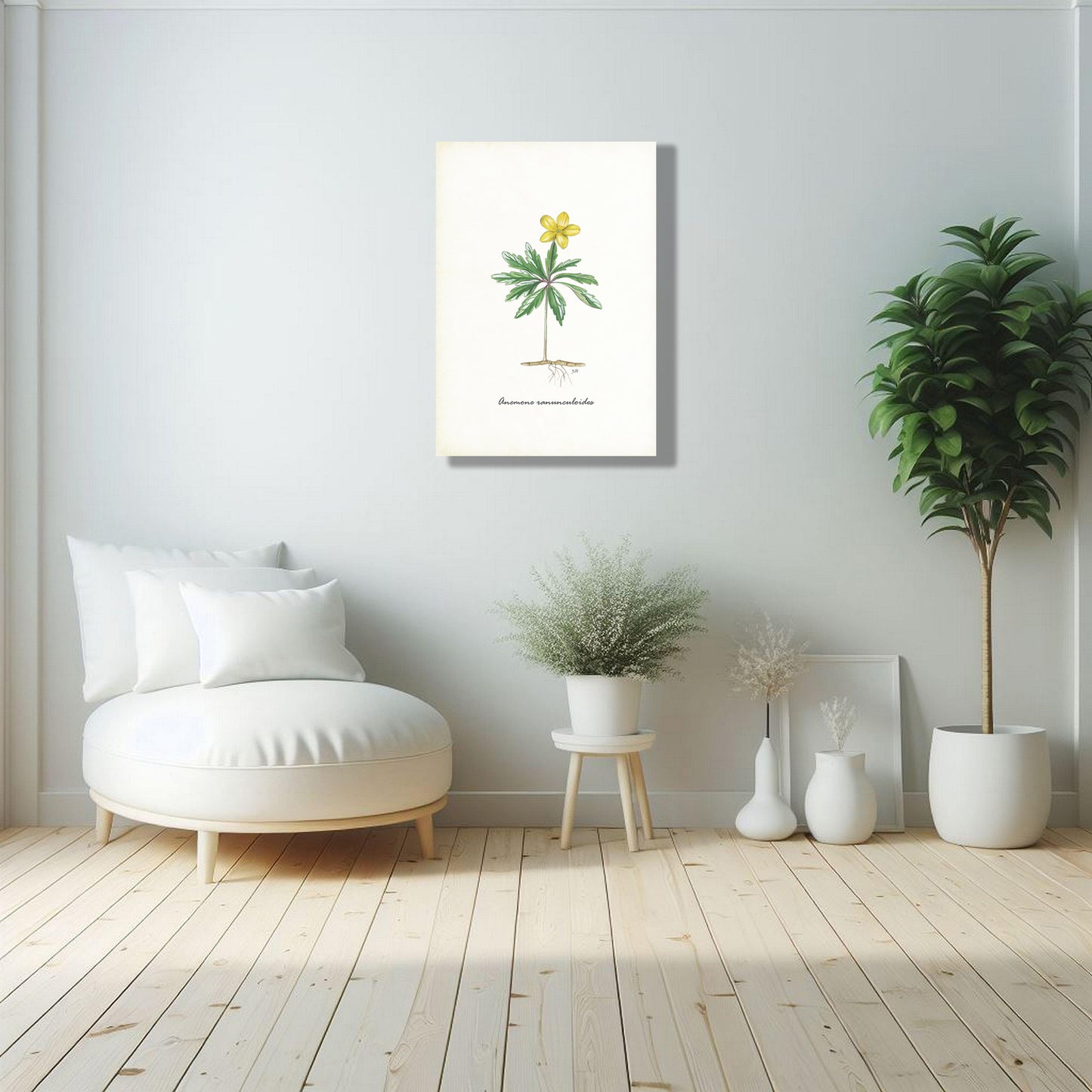 Wanddecoratie "Gele anemoon"