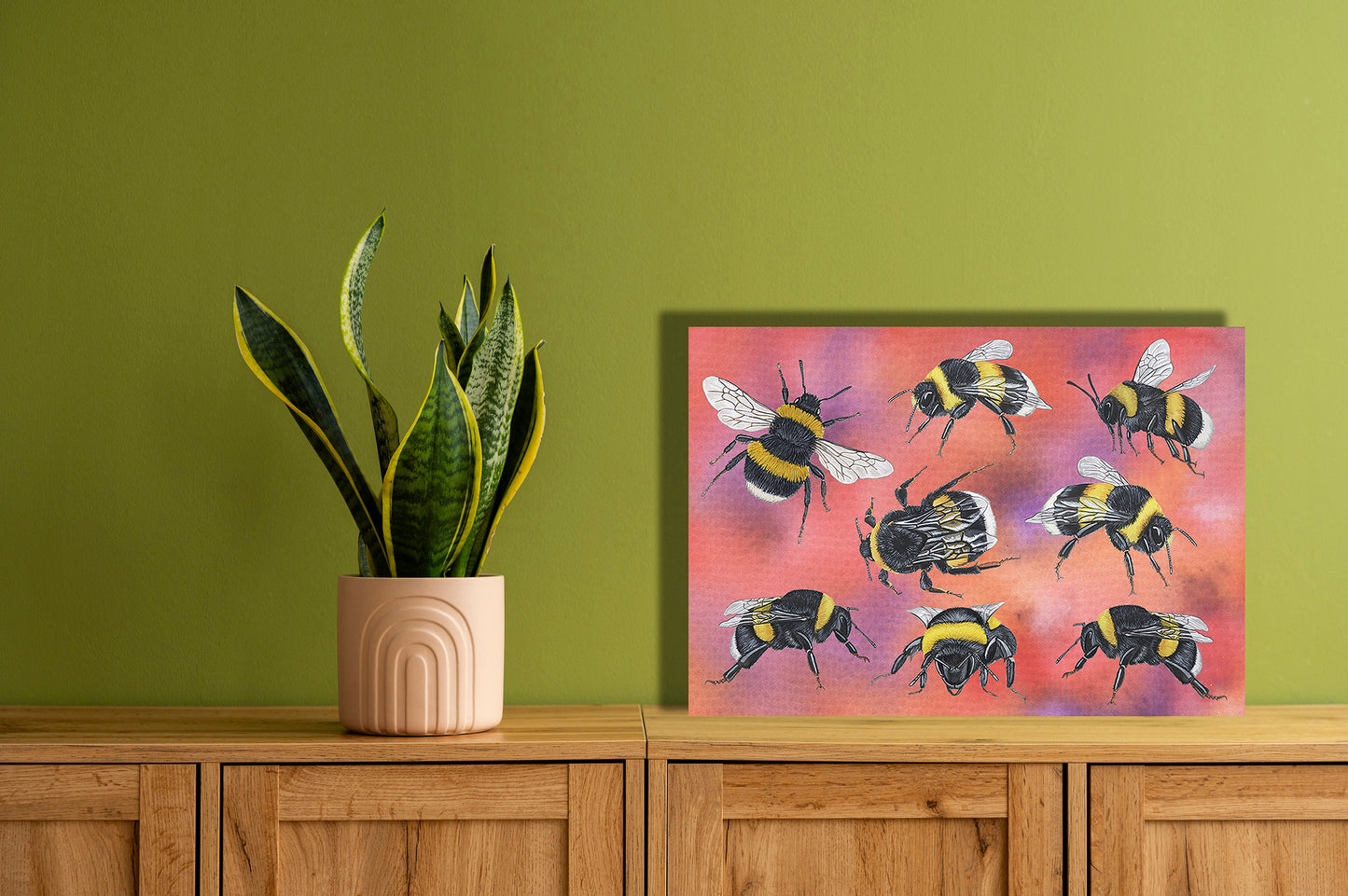 Wanddecoratie "Gewone aardhommels"