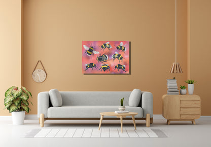 Wanddecoratie "Gewone aardhommels"