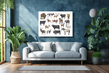 Wanddecoratie "Grote grazers"