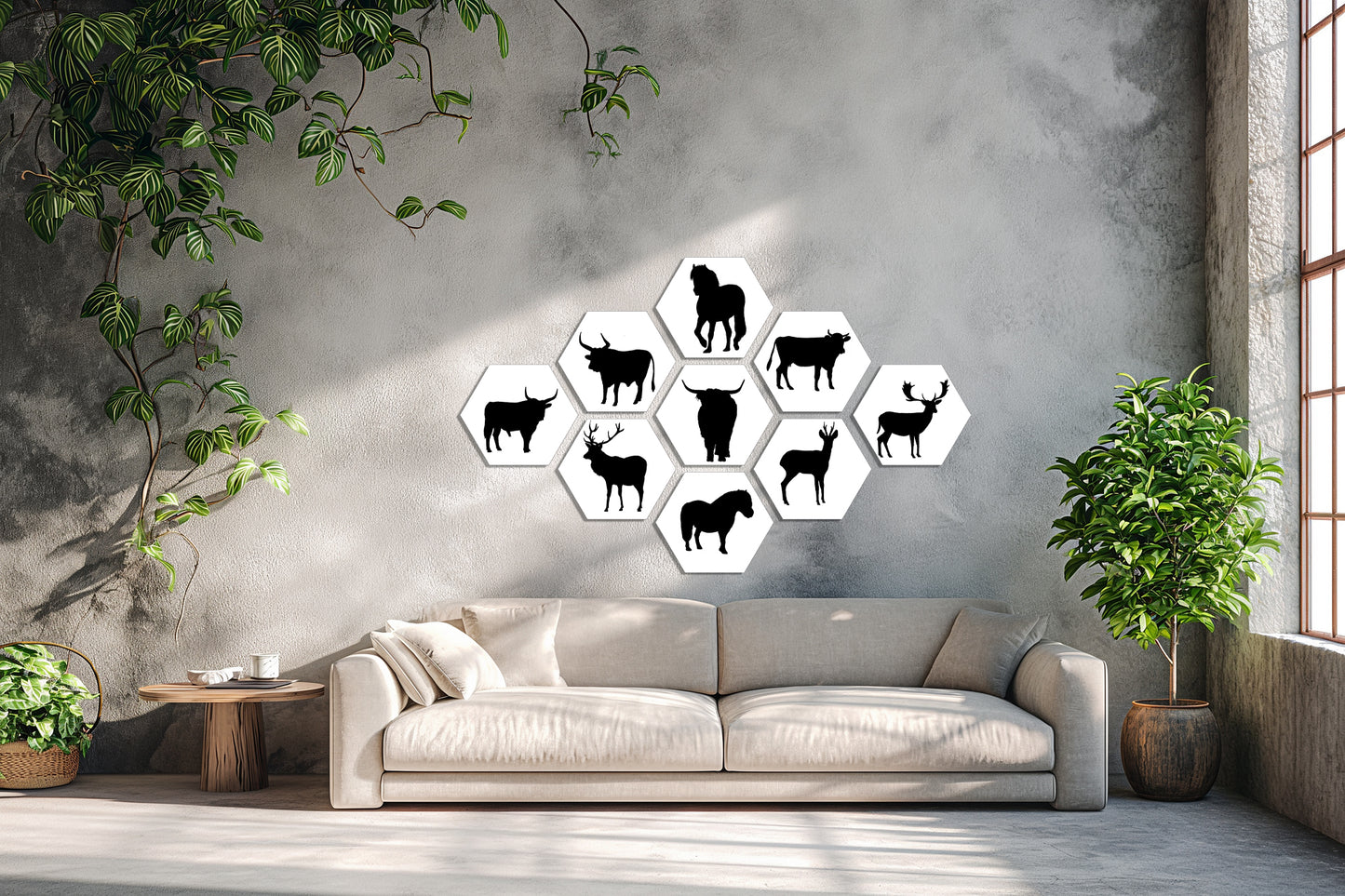 Collage "Grote grazers - silhouetten"