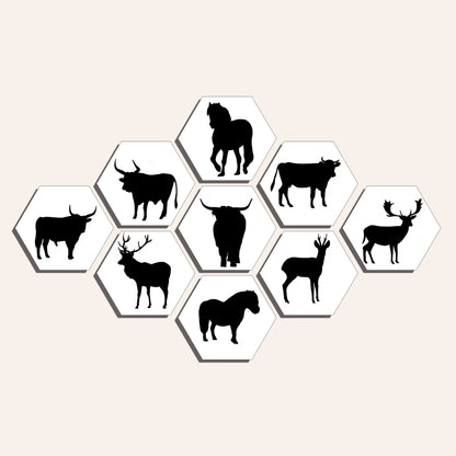 Collage "Grote grazers - silhouetten"