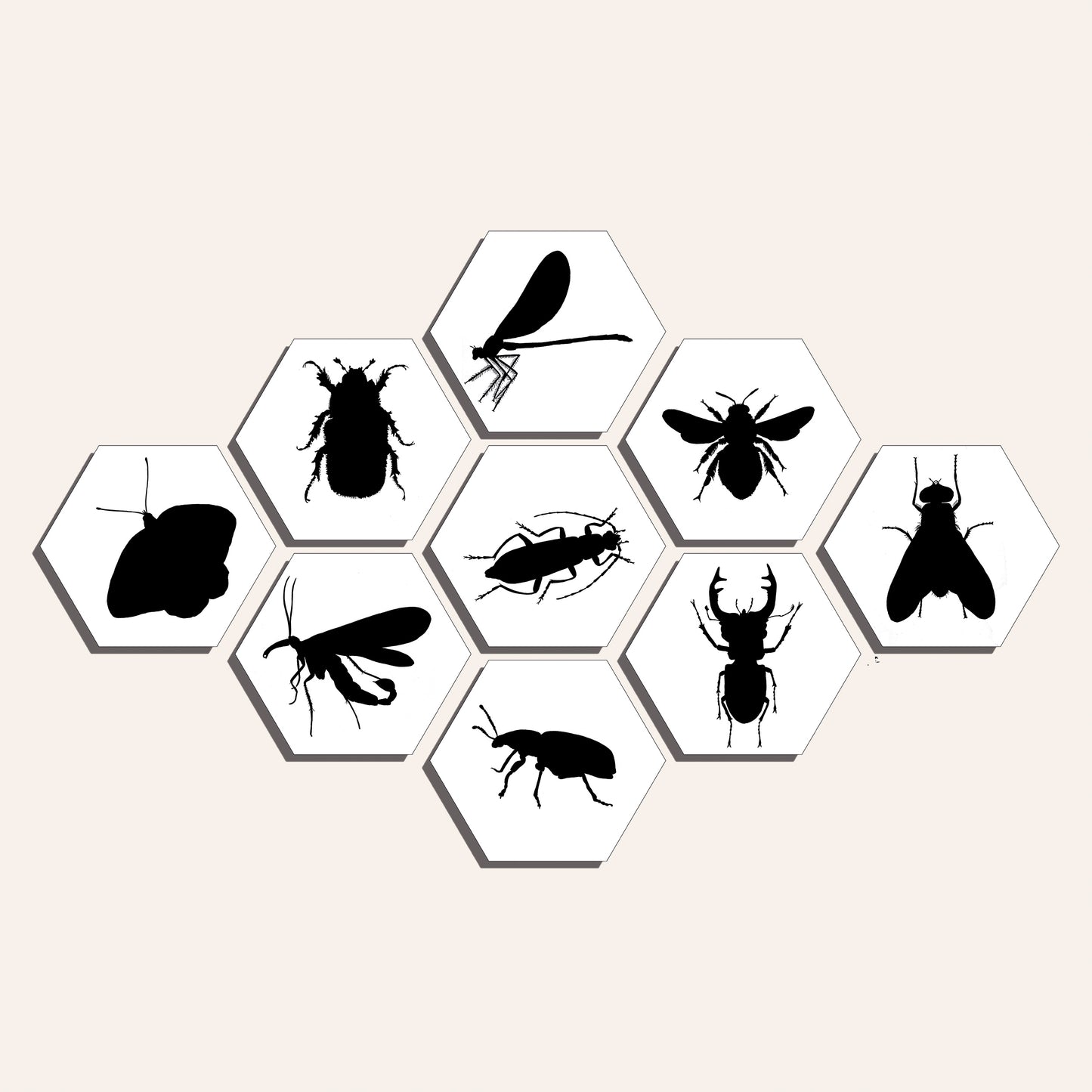Collage "Insecten - silhouetten"