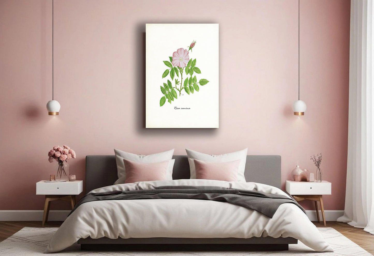 Wanddecoratie "Hondsroos"