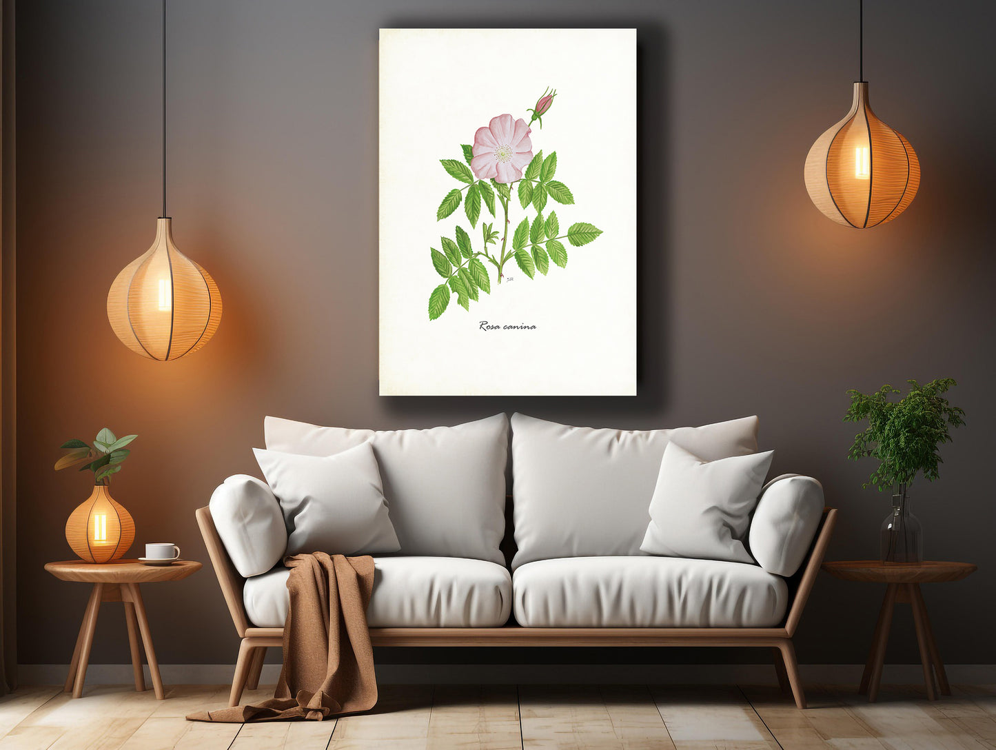 Wanddecoratie "Hondsroos"