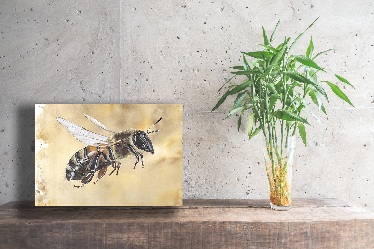 Wanddecoratie "Honingbij werkster in vlucht"