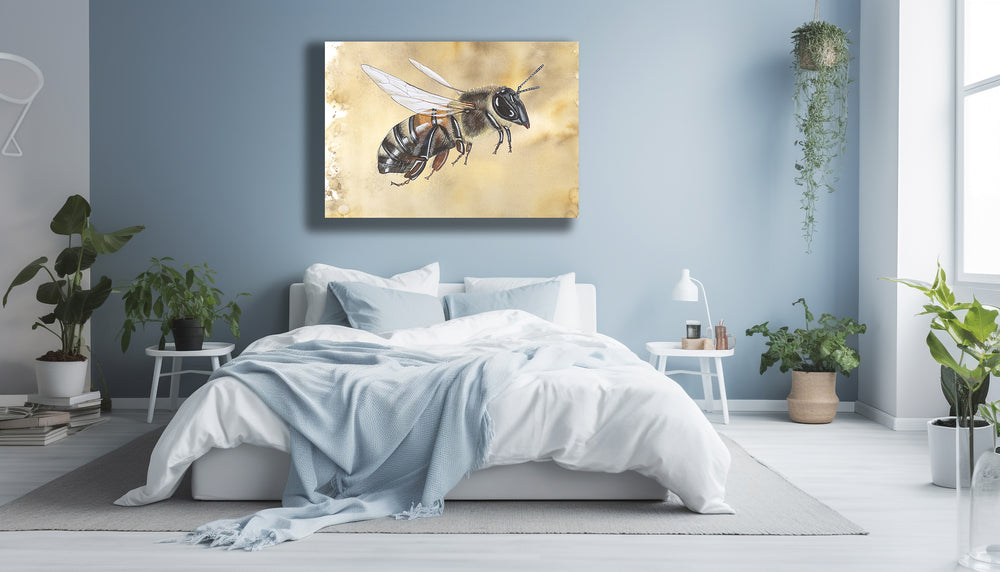 Wanddecoratie "Honingbij werkster in vlucht"