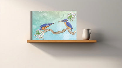 Wanddecoratie "IJsvogels, man en vrouw"