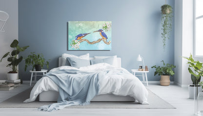 Wanddecoratie "IJsvogels, man en vrouw"