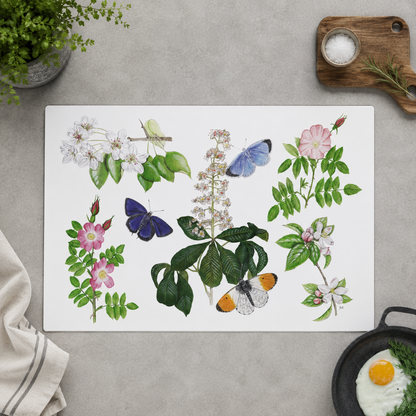 Inductieplaatbeschermer "Bloesems en haar vlinders"