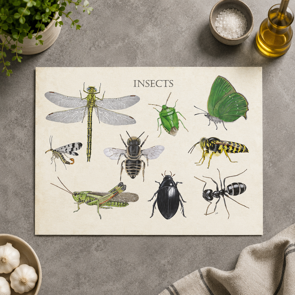 Inductieplaatbeschermer "Insects 2"
