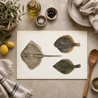 Inductieplaatbeschermer "Platvissen"