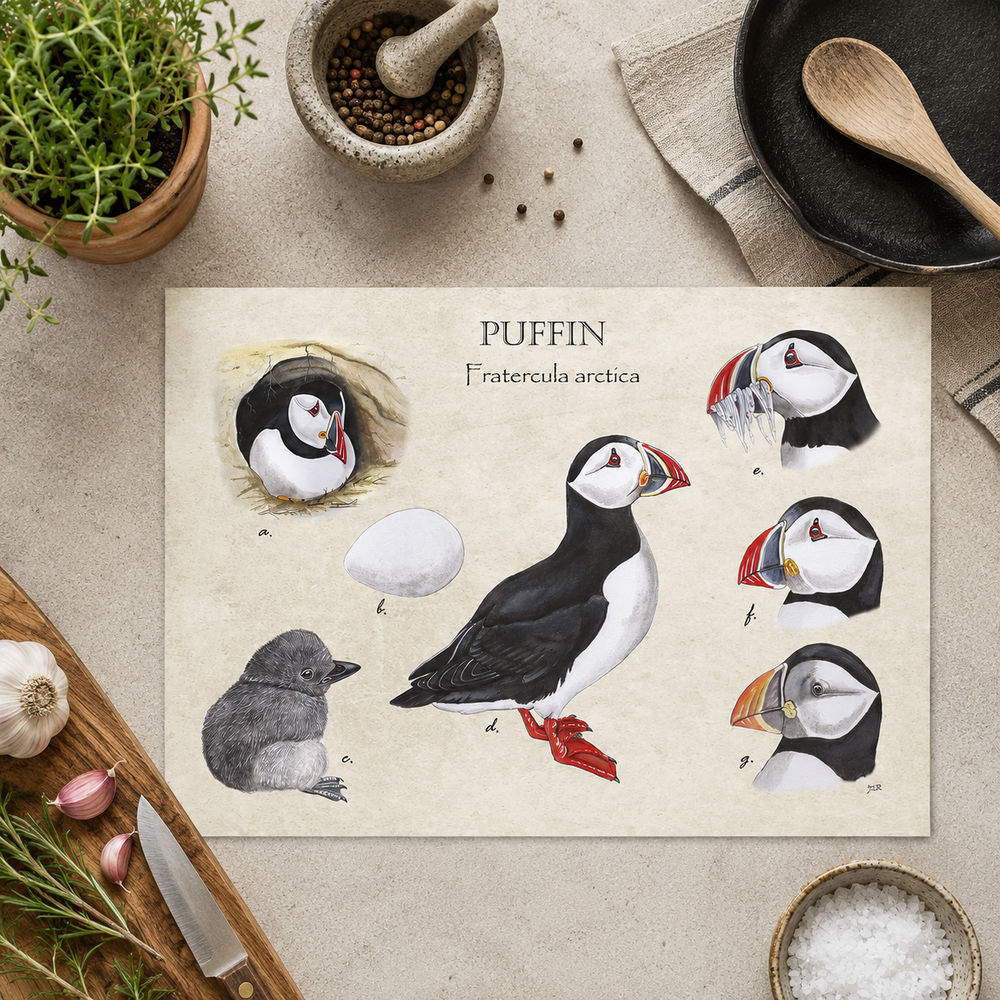 Inductieplaatbeschermer "Puffins"