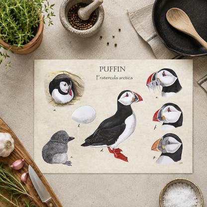 Inductieplaatbeschermer "Puffins"