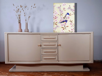 Wanddecoratie "Japanse bluebirds op Japanse kers"