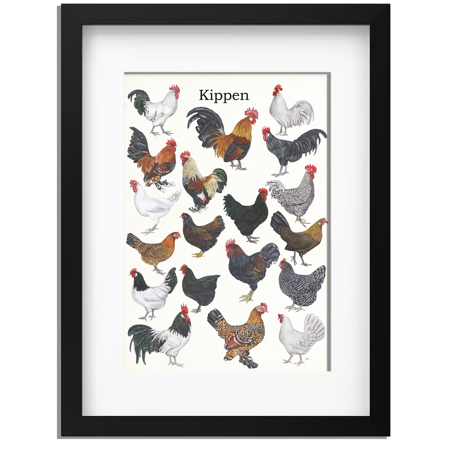 Ingelijst "Kippen"