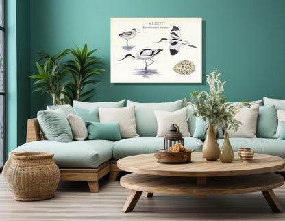 Wanddecoratie "Kluut, het leven van"