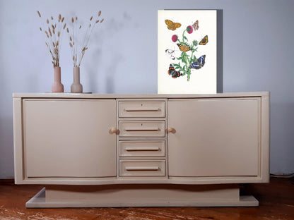 Wanddecoratie "Knikkende distel met vlinders"