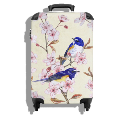 Koffer "Japanse bluebird op Japanse kers"