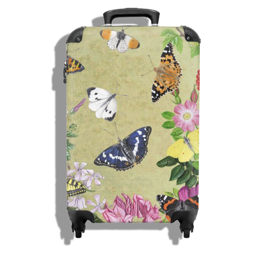 Koffer "Planten en vlinders vintage"
