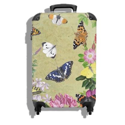 Koffer "Planten en vlinders vintage"