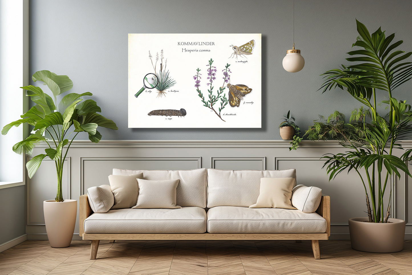 Wanddecoratie "Kommavlinder, het leven van"