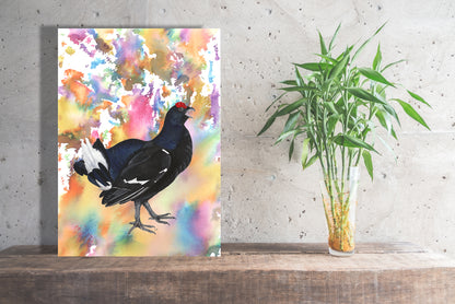 Wanddecoratie "Korhoen | Een explosie van kleur"