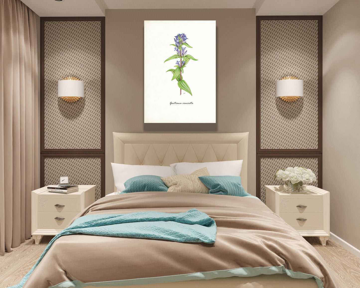 Wanddecoratie "Kruisbladgentiaan"