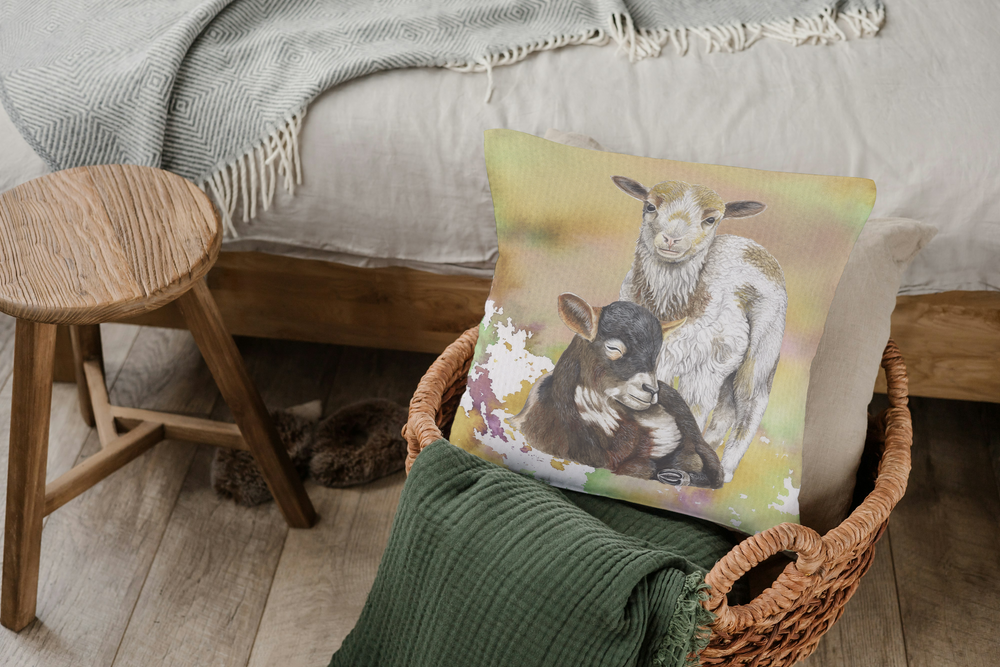 Kussen "Drents heideschaap, lammetjes"