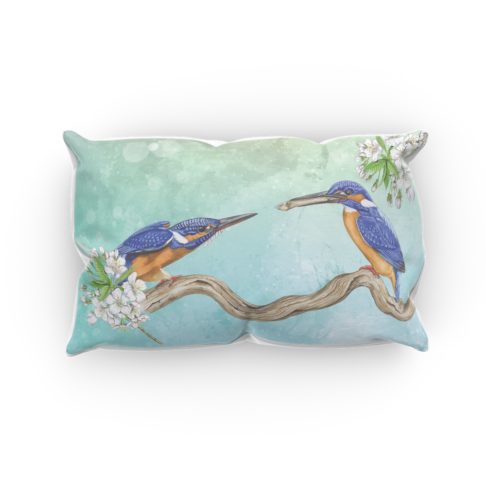 Kussen "IJsvogels, man en vrouw"