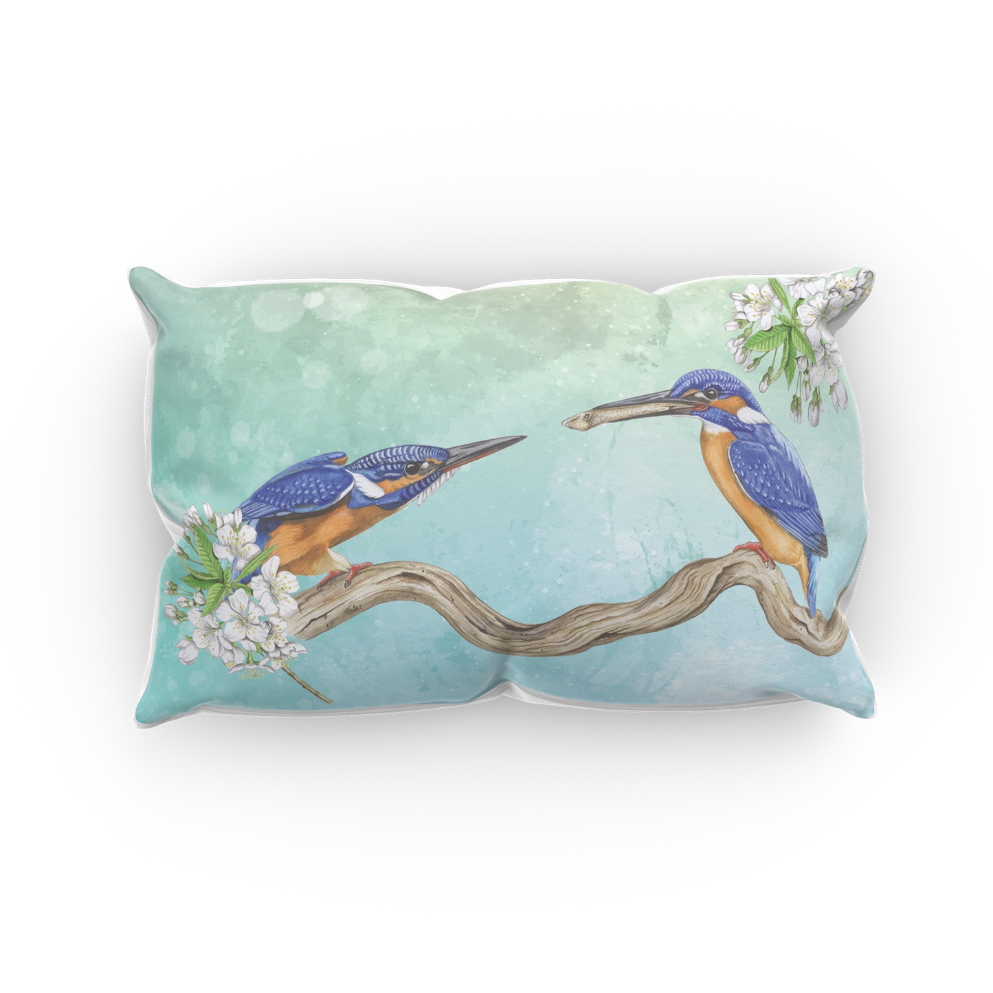 Kussen "IJsvogels, man en vrouw"