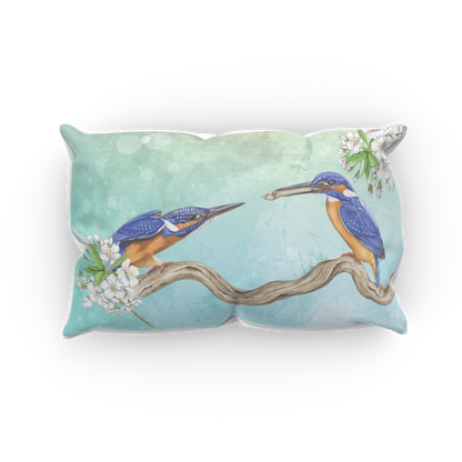 Kussen "IJsvogels, man en vrouw"
