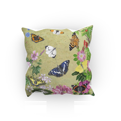 Kussen "Planten en vlinders vintage"