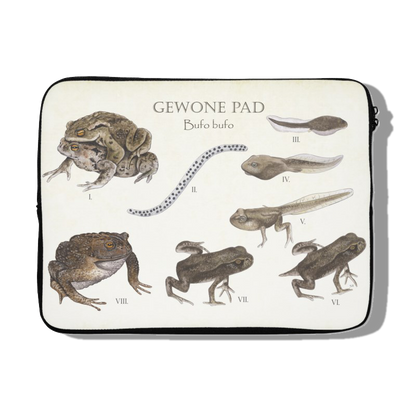 Laptophoes "Gewone pad | Levenscyclus van ei tot pad"