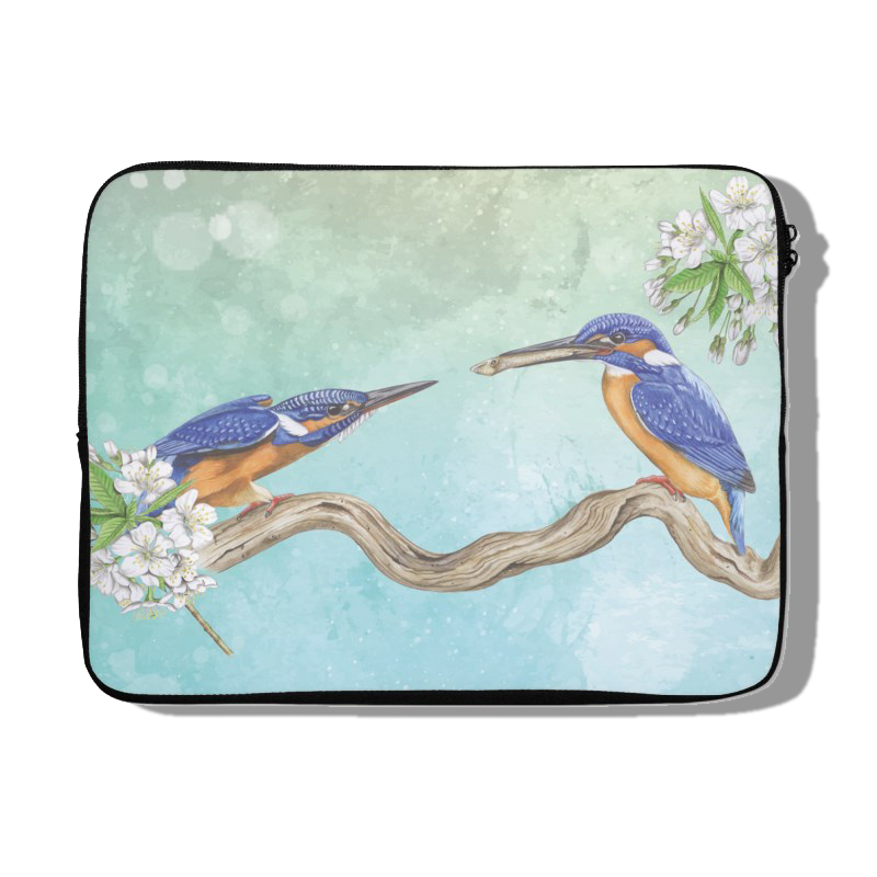 Laptophoes "IJsvogels, paringsritueel"