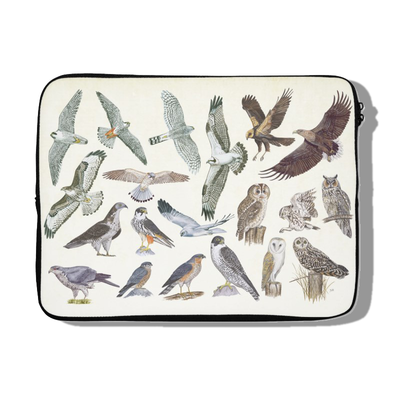 Laptophoes "Roofvogels en uilen"