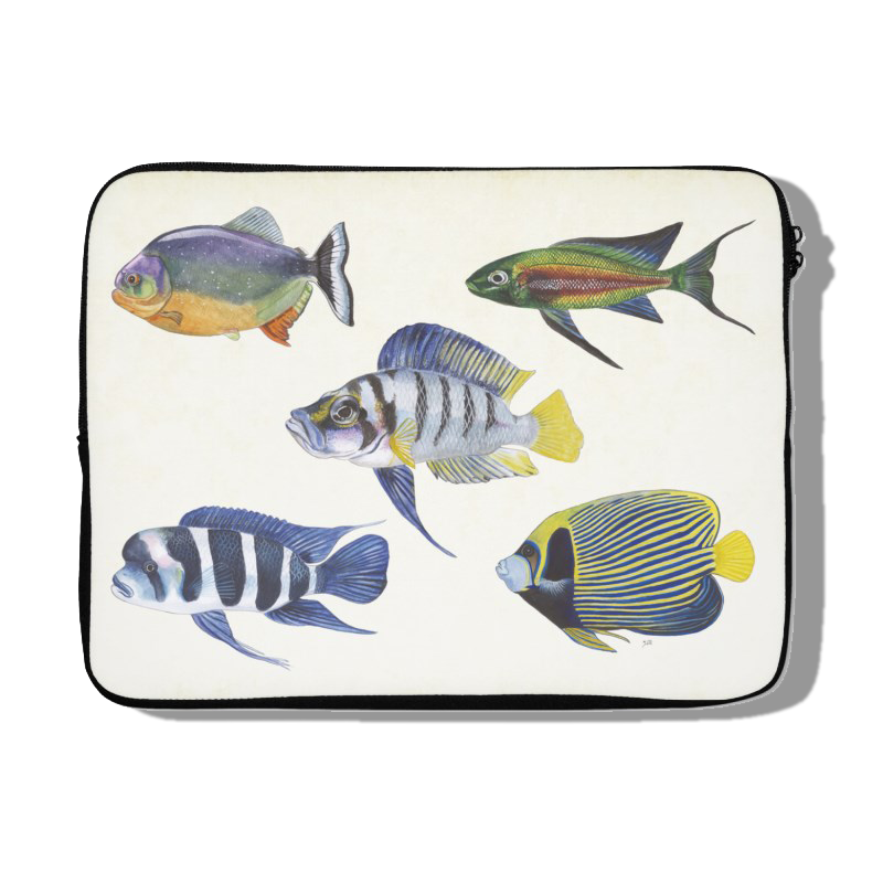 Laptophoes "Tropische vissen"