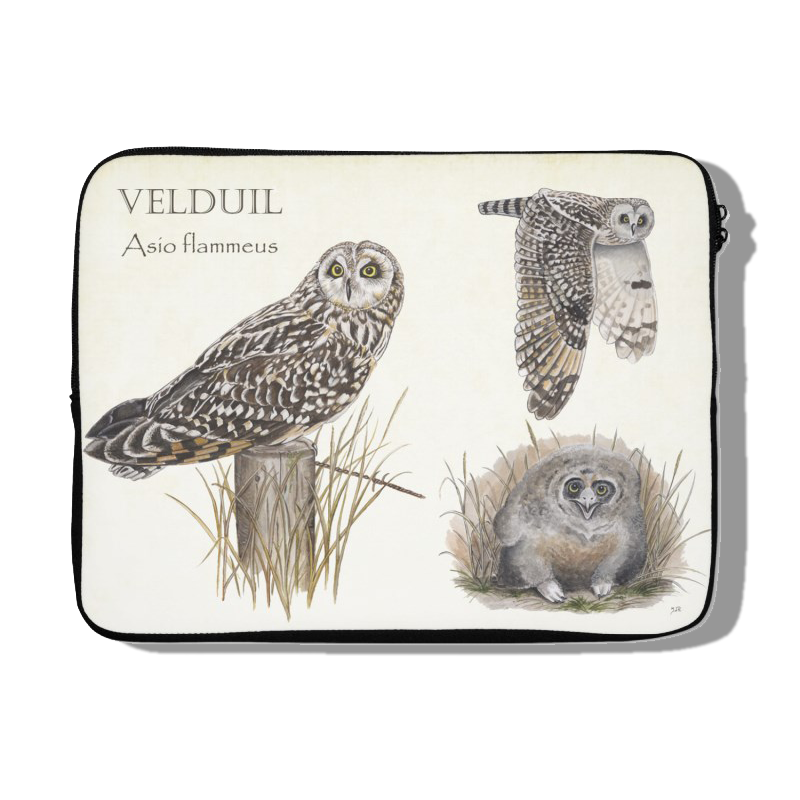 Laptophoes "Velduil, het leven van"