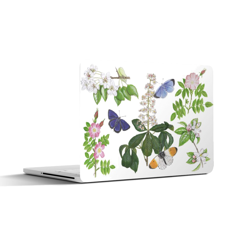 Laptopsticker "Bloesems en haar vlinders"