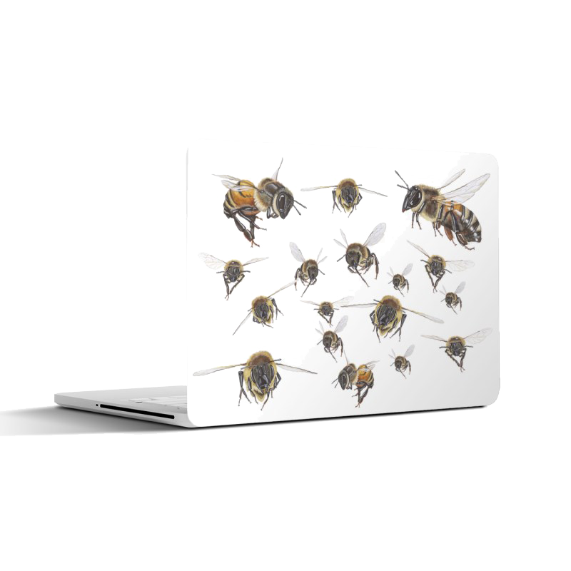 Laptopsticker "Zwerm honingbijen"
