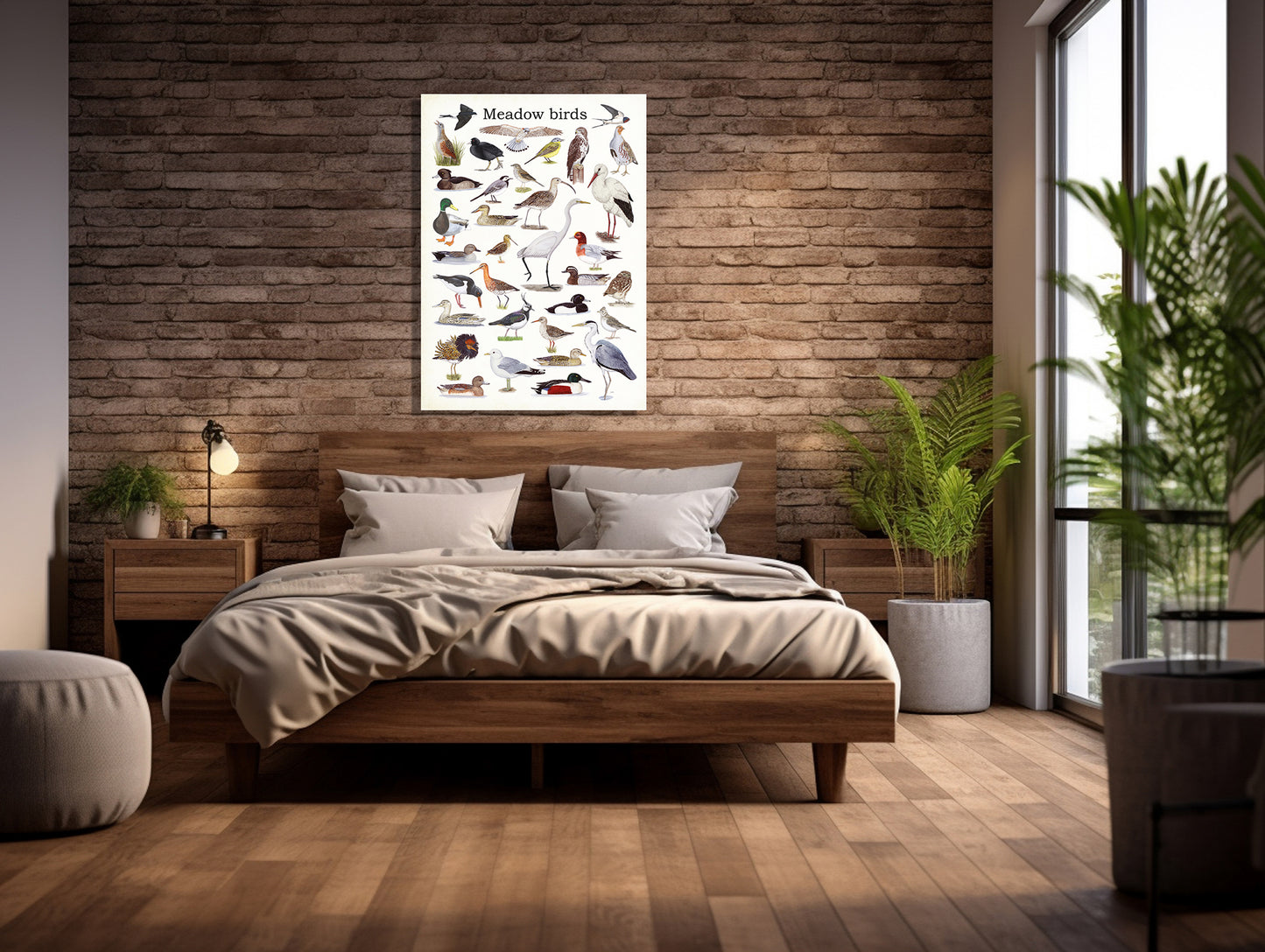 Wanddecoratie "Meadow Birds"