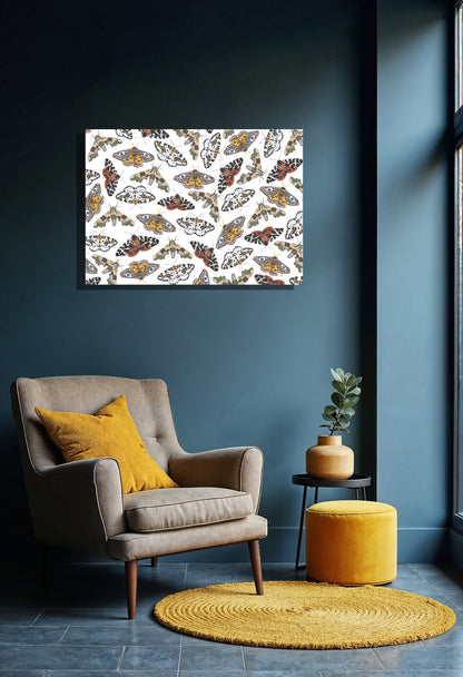 Wanddecoratie "Nachtvlinders op doek"