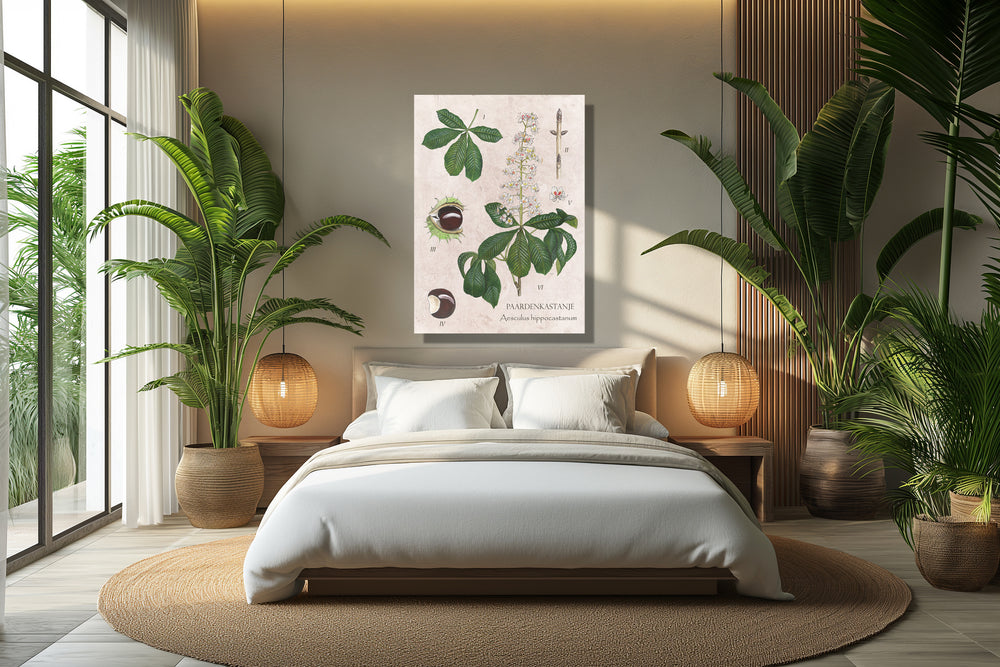 Wanddecoratie "Paardenkastanje, het leven van"