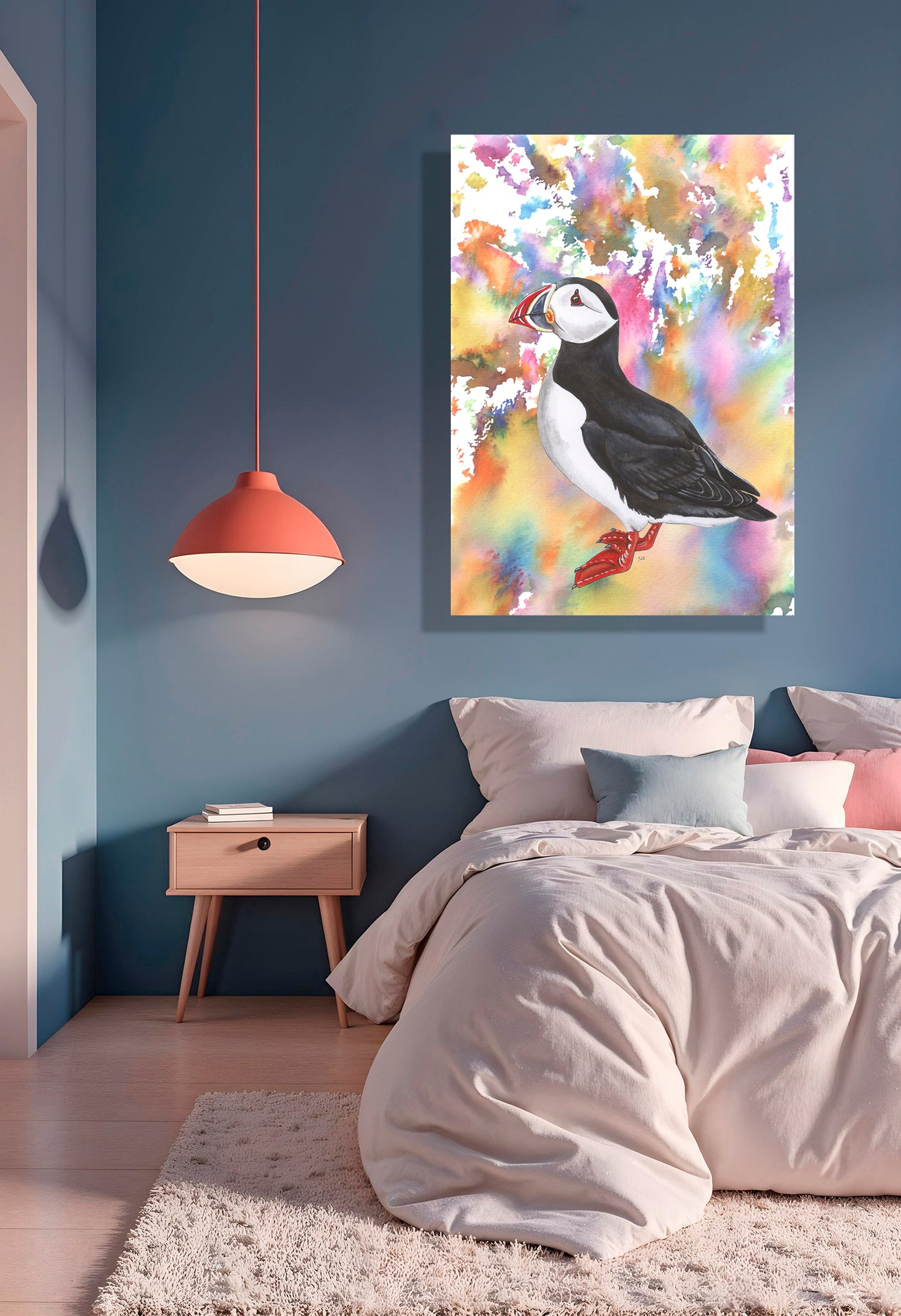 Wanddecoratie "Papegaaiduiker | Een explosie van kleur"